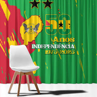 Sao Tome and Principe Independence Day Window Curtain 50 Anos Independencia