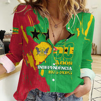 Sao Tome and Principe Independence Day Women Casual Shirt 50 Anos Independencia