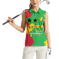 Sao Tome and Principe Independence Day Women Sleeveless Polo Shirt 50 Anos Independencia
