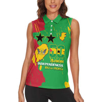 Sao Tome and Principe Independence Day Women Sleeveless Polo Shirt 50 Anos Independencia