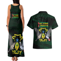 Sao Tome and Principe Couples Matching Tank Maxi Dress and Hawaiian Shirt Coat Of Arms Style