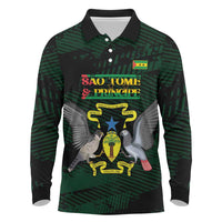 Sao Tome and Principe Long Sleeve Polo Shirt Coat Of Arms Style