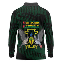Sao Tome and Principe Long Sleeve Polo Shirt Coat Of Arms Style