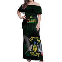 Sao Tome and Principe Off Shoulder Maxi Dress Coat Of Arms Style