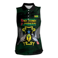 Sao Tome and Principe Women Sleeveless Polo Shirt Coat Of Arms Style