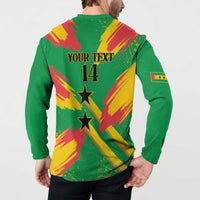 Custom Sao Tome and Principe Football Button Sweatshirt Selecao dos Falcoes e Papagaios