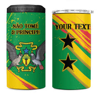 Custom Sao Tome and Principe Football 4 in 1 Can Cooler Tumbler Selecao dos Falcoes e Papagaios