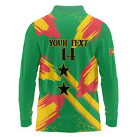 Custom Sao Tome and Principe Football Long Sleeve Polo Shirt Selecao dos Falcoes e Papagaios
