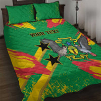 Custom Sao Tome and Principe Football Quilt Bed Set Selecao dos Falcoes e Papagaios