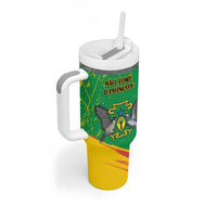 Custom Sao Tome and Principe Football Tumbler With Handle Selecao dos Falcoes e Papagaios