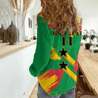 Custom Sao Tome and Principe Football Women Casual Shirt Selecao dos Falcoes e Papagaios