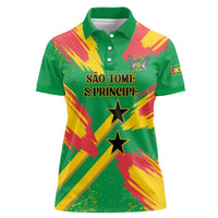 Custom Sao Tome and Principe Football Women Polo Shirt Selecao dos Falcoes e Papagaios