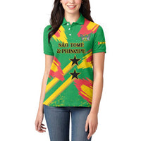 Custom Sao Tome and Principe Football Women Polo Shirt Selecao dos Falcoes e Papagaios