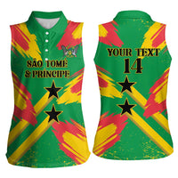 Custom Sao Tome and Principe Football Women Sleeveless Polo Shirt Selecao dos Falcoes e Papagaios
