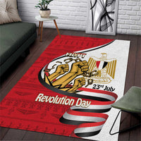Egypt Revolution Day Area Rug Coat of Arms Egyptian Pattern