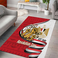Egypt Revolution Day Area Rug Coat of Arms Egyptian Pattern