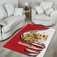 Egypt Revolution Day Area Rug Coat of Arms Egyptian Pattern