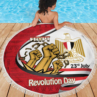 Egypt Revolution Day Beach Blanket Coat of Arms Egyptian Pattern