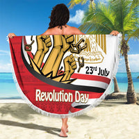 Egypt Revolution Day Beach Blanket Coat of Arms Egyptian Pattern