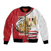 Egypt Revolution Day Bomber Jacket Coat of Arms Egyptian Pattern