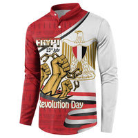 Egypt Revolution Day Button Sweatshirt Coat of Arms Egyptian Pattern