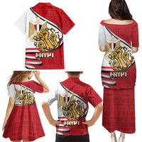 Egypt Revolution Day Family Matching Puletasi and Hawaiian Shirt Coat of Arms Egyptian Pattern