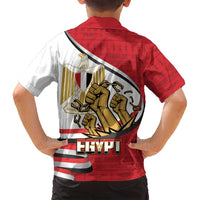 Egypt Revolution Day Family Matching Summer Maxi Dress and Hawaiian Shirt Coat of Arms Egyptian Pattern