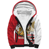 Egypt Revolution Day Sherpa Hoodie Coat of Arms Egyptian Pattern