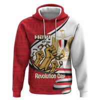 Egypt Revolution Day Zip Hoodie Coat of Arms Egyptian Pattern