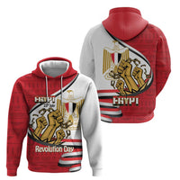 Egypt Revolution Day Zip Hoodie Coat of Arms Egyptian Pattern