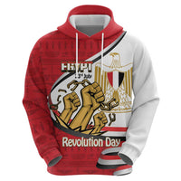 Egypt Revolution Day Zip Hoodie Coat of Arms Egyptian Pattern