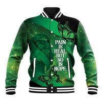 Personalised World Mental Health Awareness Month Baseball Jacket Warriors Brave Strong Galaxy Vibes