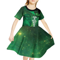 Personalised World Mental Health Awareness Month Kid Short Sleeve Dress Warriors Brave Strong Galaxy Vibes