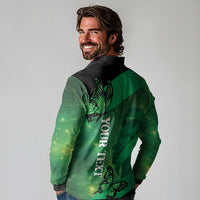 Personalised World Mental Health Awareness Month Long Sleeve Polo Shirt Warriors Brave Strong Galaxy Vibes