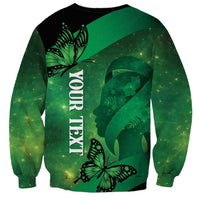 Personalised World Mental Health Awareness Month Sweatshirt Warriors Brave Strong Galaxy Vibes