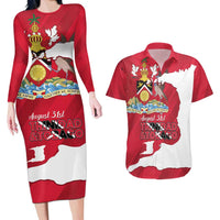 Personalized Trinidad and Tobago Independence Day Couples Matching Long Sleeve Bodycon Dress and Hawaiian Shirt August 31st Proud - Wonder Print Shop