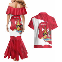 Personalized Trinidad and Tobago Independence Day Couples Matching Mermaid Dress and Hawaiian Shirt August 31st Proud - Wonder Print Shop