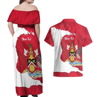 Personalized Trinidad and Tobago Independence Day Couples Matching Off Shoulder Maxi Dress and Hawaiian Shirt August 31st Proud - Wonder Print Shop
