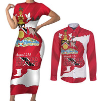 Personalized Trinidad and Tobago Independence Day Couples Matching Short Sleeve Bodycon Dress and Long Sleeve Button Shirt August 31st Proud - Wonder Print Shop