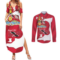 Personalized Trinidad and Tobago Independence Day Couples Matching Summer Maxi Dress and Long Sleeve Button Shirt August 31st Proud - Wonder Print Shop