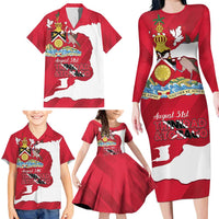 Personalized Trinidad and Tobago Independence Day Family Matching Long Sleeve Bodycon Dress and Hawaiian Shirt August 31st Proud - Wonder Print Shop