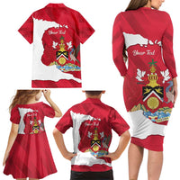 Personalized Trinidad and Tobago Independence Day Family Matching Long Sleeve Bodycon Dress and Hawaiian Shirt August 31st Proud - Wonder Print Shop