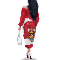 Personalized Trinidad and Tobago Independence Day Family Matching Off The Shoulder Long Sleeve Dress and Hawaiian Shirt August 31st Proud - Wonder Print Shop