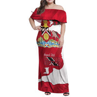 Personalized Trinidad and Tobago Independence Day Family Matching Off Shoulder Maxi Dress and Hawaiian Shirt August 31st Proud - Wonder Print Shop