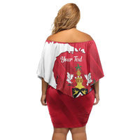 Personalized Trinidad and Tobago Independence Day Off Shoulder Short Dress August 31st Proud - Wonder Print Shop