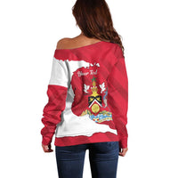 Personalized Trinidad and Tobago Independence Day Off Shoulder Sweater August 31st Proud - Wonder Print Shop