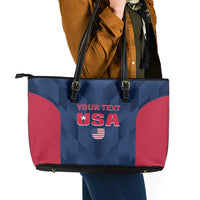 Custom USA Cricket Leather Tote Bag Go United States Simple Version - Wonder Print Shop