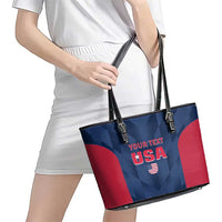 Custom USA Cricket Leather Tote Bag Go United States Simple Version - Wonder Print Shop