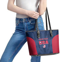 Custom USA Cricket Leather Tote Bag Go United States Simple Version - Wonder Print Shop