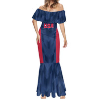 Custom USA Cricket Mermaid Dress Go United States Simple Version - Wonder Print Shop